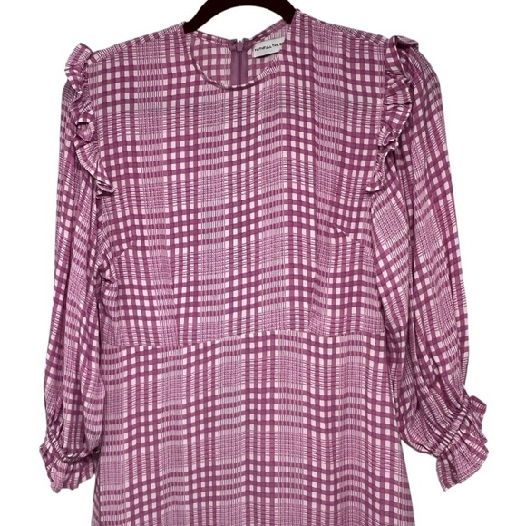 Faithful The Brand Edwina Djerra Pink Check Plaid A Line Mini Dress Women’s 4 - Picture 11 of 16